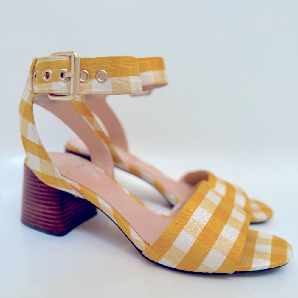 Adorable yellow gingham J Crew sandals - Picture 6 of 7